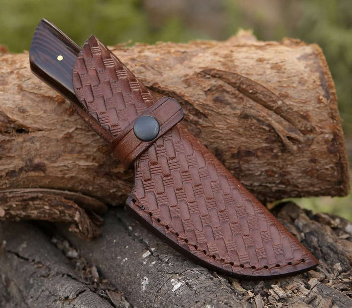 Legacy Knife knives - Legacy Damascus Skinning Knife with Exotic Wenge Wood Handle - Shokunin USA