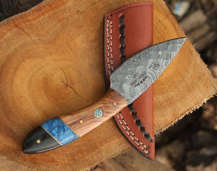 Lightning Carry Handle - Lightning Everyday Carry Knife with Olive &amp; Resin Handle - Shokunin USA