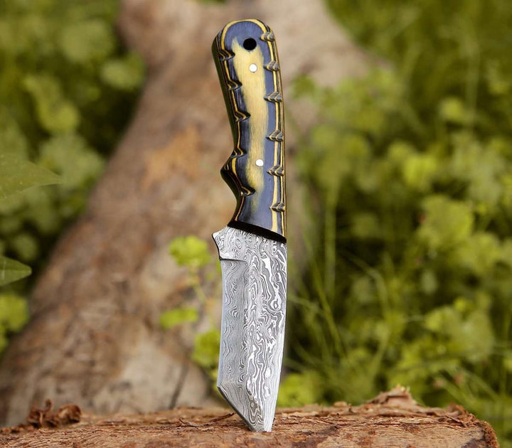 Utility Knife - Marauder Damascus Tanto Knife with Pakkawood Handle - Shokunin USA