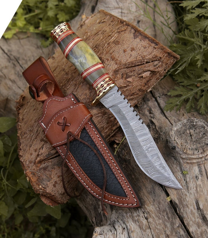 Kukri Bowie – Mythic Kukri Hunting Knife with Bone &amp; Brass Handle – shokuninusa