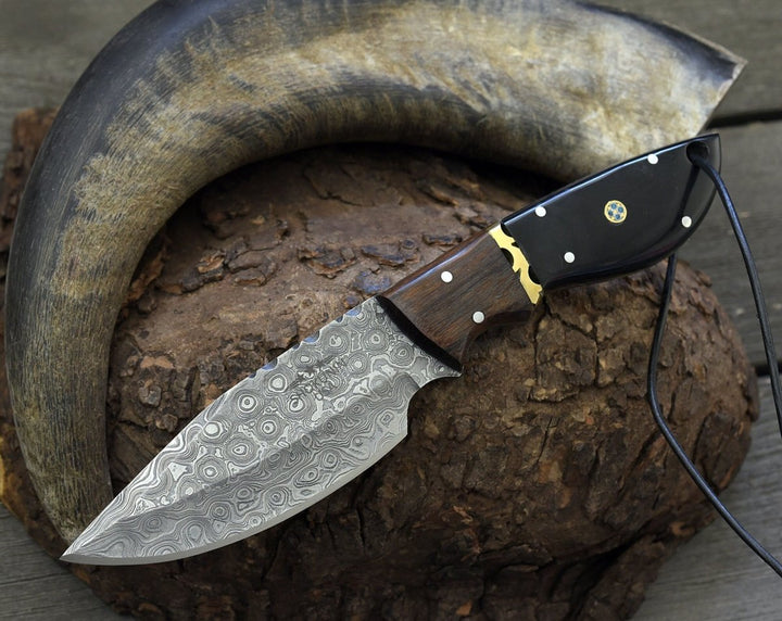 artisan skinning knives with traditional design - Oathkeeper Deer Skinning Knife with Horn &amp; Rosewood Handle - Shokunin USA