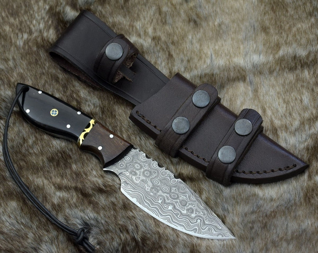 handcrafted skinning knives for collectors - Oathkeeper Deer Skinning Knife with Horn &amp; Rosewood Handle - Shokunin USA
