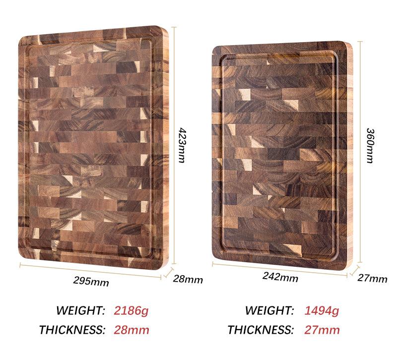 engraved chef knives - Personalized Double-Sided Walnut End Grain Cutting Board - Shokunin USA