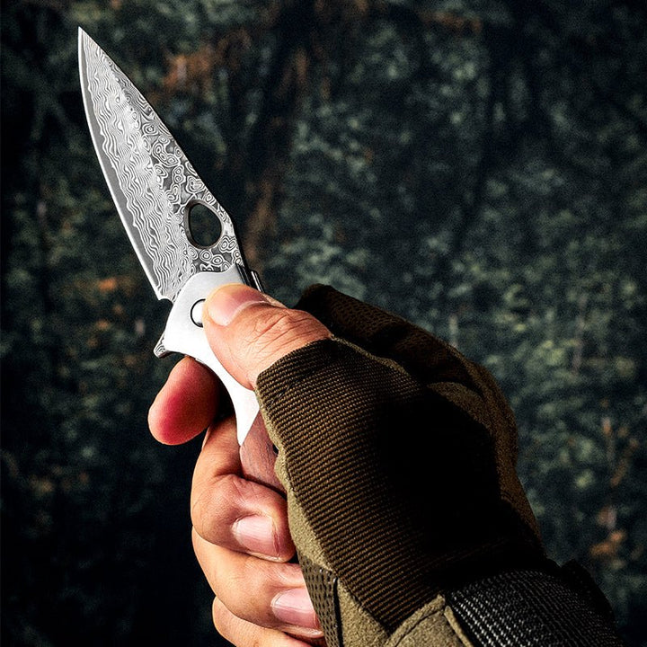 Multitool - Polar Japanese VG10 Damascus Pocket Knife with Exotic Sandal Wood Handle - Shokunin USA