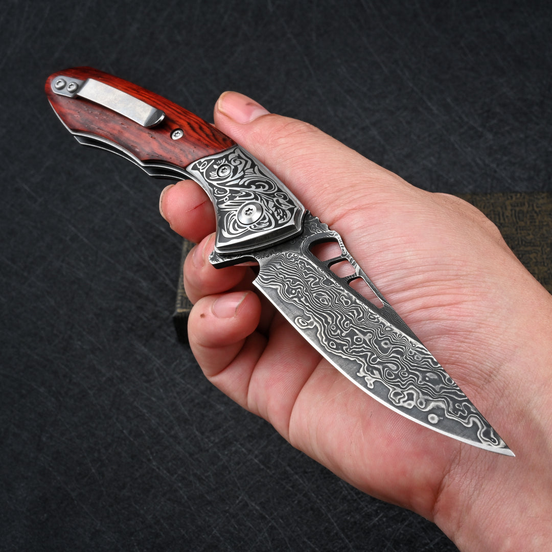 Damascus Pocket knife - Shokunin USA