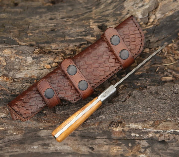 Quantum Camp Handle - Quantum Camp Knife with Olive Wood Handle - Shokunin USA
