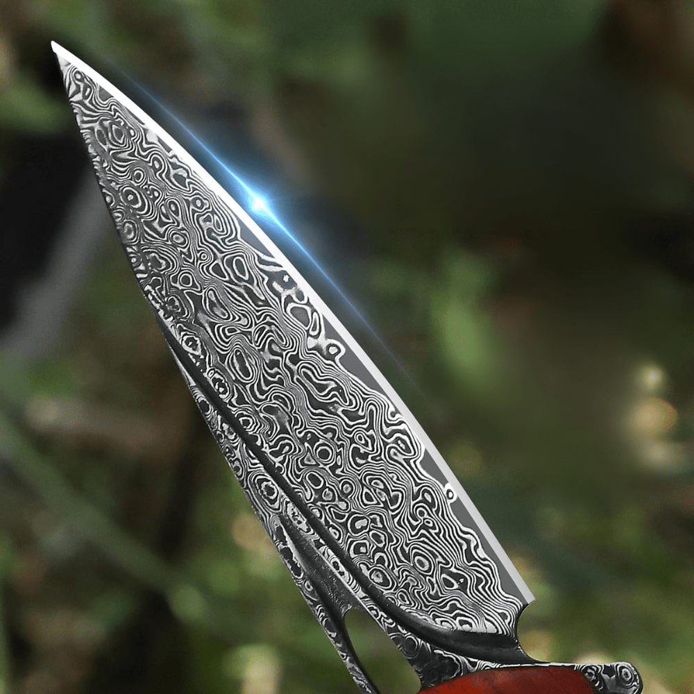 Quicksilver Pocket Knives – Quicksilver Handmade Japanese Damascus Pocket Knife with Exotic Red Sandalwood Handle – shokuninusa