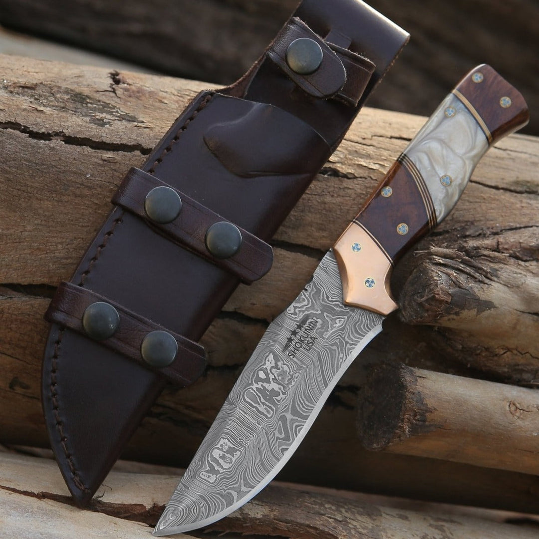 Copper Damascus Knife - Shokunin USA