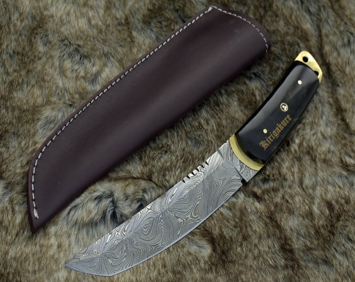 distinctive skinning knives - Resonance Every Day Carry Knife with Ram Horn Handle - Shokunin USA