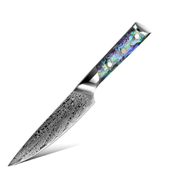 Men’s Damascus Rings – Ronin Japanese Handmade Chef Knife VG10 Damascus Petty Knife with Abalone Shell Handle – shokuninusa