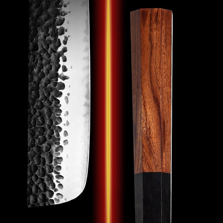 Chef Knife - Ryujin™ 7.0" Nakiri Knife with Rosewood &amp; Ebony Wood Handle - Shokunin USA