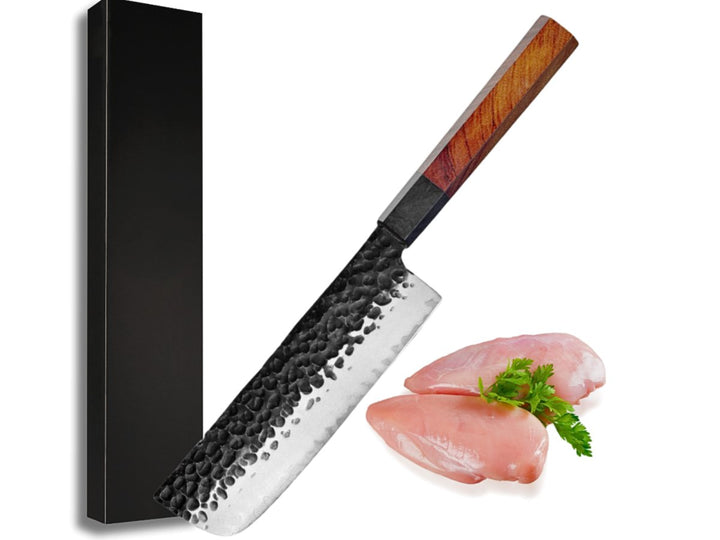 Chef Knife - Ryujin™ 7.0" Nakiri Knife with Rosewood &amp; Ebony Wood Handle - Shokunin USA