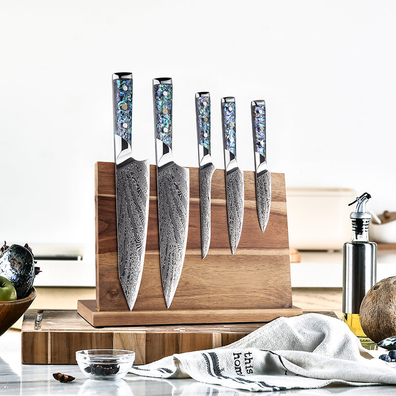 premium chef knife sets - Imperial Professional Japanese VG10 Damascus 5- Piece Knife Set - Shokunin USA