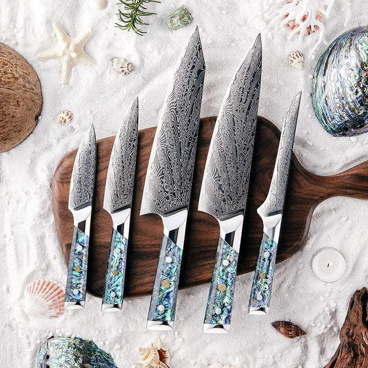 chef knife sets for collectors - Imperial Professional Japanese VG10 Damascus 5- Piece Knife Set - Shokunin USA