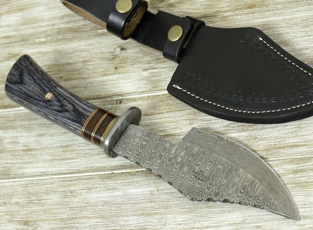 Damascus Axes - Titan Damascus Axe with Pakkawood Handle - Shokunin USA