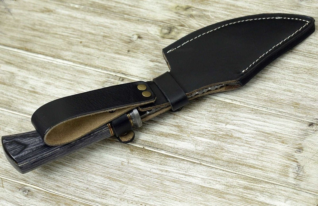 Damascus Axe - Titan Damascus Axe with Pakkawood Handle - Shokunin USA