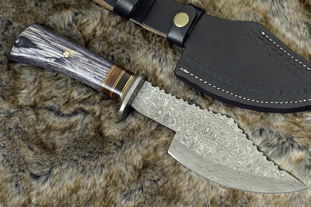 Hand Forged Axes - Titan Damascus Axe with Pakkawood Handle - Shokunin USA