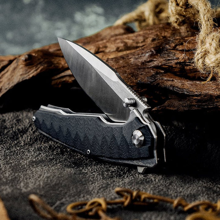 custom folding pocket knives with custom options - Venture D2 High Carbon Stainless Tool Steel Pocket Knife with Clip &amp; G10 - Shokunin USA