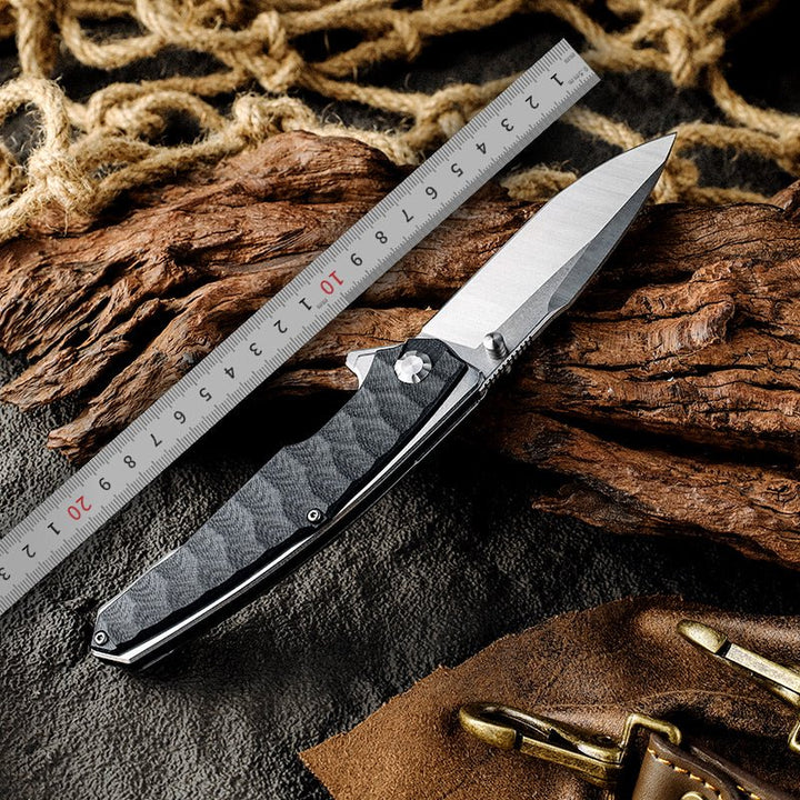 custom folding pocket knives with artisan details - Venture D2 High Carbon Stainless Tool Steel Pocket Knife with Clip &amp; G10 - Shokunin USA