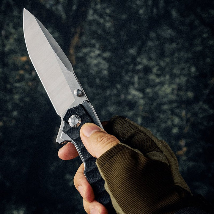 artisan folding pocket knives for enthusiasts - Venture D2 High Carbon Stainless Tool Steel Pocket Knife with Clip &amp; G10 - Shokunin USA