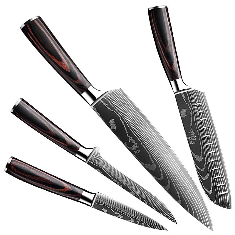 FUJIN™ Japanese Master damascus kitchen knives set 7- Piece - Shokunin Knives