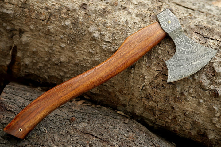 camping hatchets birthday gifts - Viking DAMASCUS AXE Hatchet - Shokunin USA