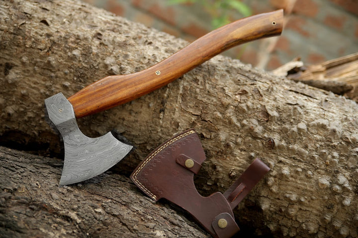 personalized camping hatchets - Viking DAMASCUS AXE Hatchet - Shokunin USA