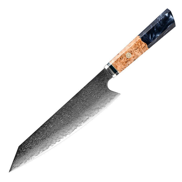 Chef knife - Imperium Damascus Chef's Knife with Exotic Olive Wood Handle & Sheath - Shokunin USA