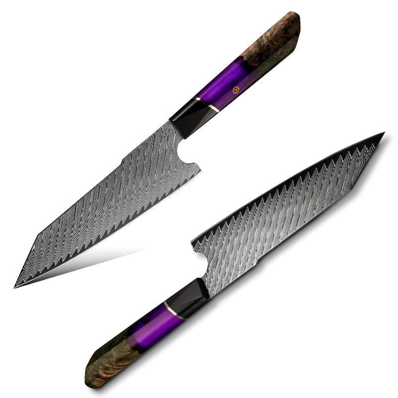 Chef Knife - Kotetsu VG10 Chef Knife Damascus Kiritsuke Knife with Exotic Rosewood Handle - Shokunin USA