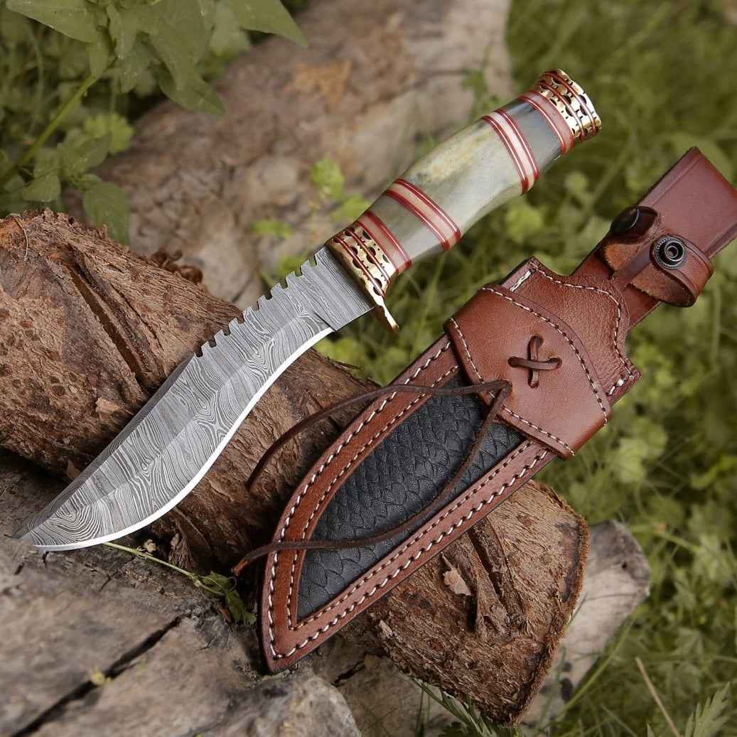Mythic Kukri Knife with Bone & Brass Handle - Shokunin USA