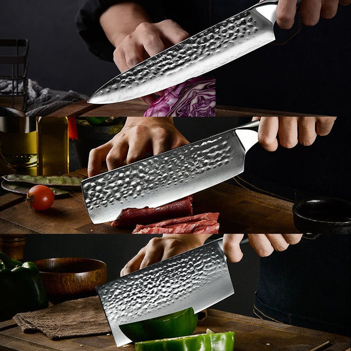 chef knife set - Noir Professional Chef Knife Set with G10 Handle - Shokunin USA