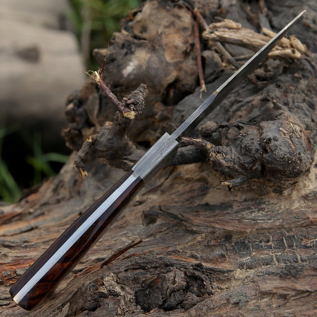 Utility Knife - Radiant Damascus Hunting Knife with Rosewood Handle - Shokunin USA